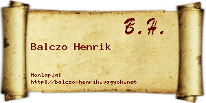 Balczo Henrik névjegykártya