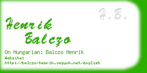 henrik balczo business card